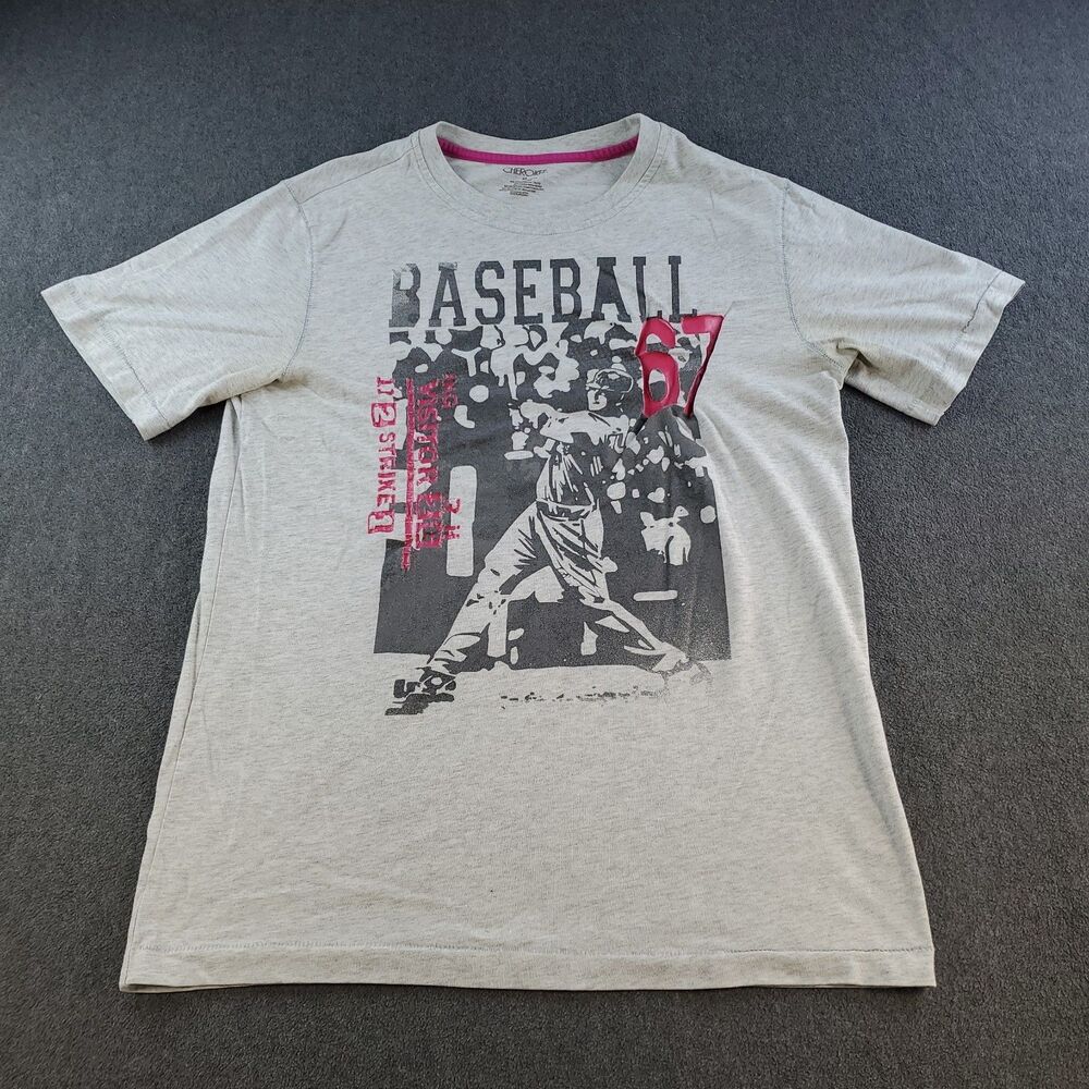 Vintage Baseball T-Shirt Single Stitch Size XL Gray Cherokee